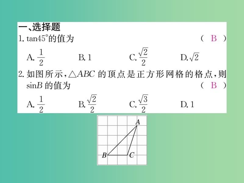 九年级数学下册 专项训练四 直角三角形的边角关系习题课件 （新版）北师大版.ppt_第2页