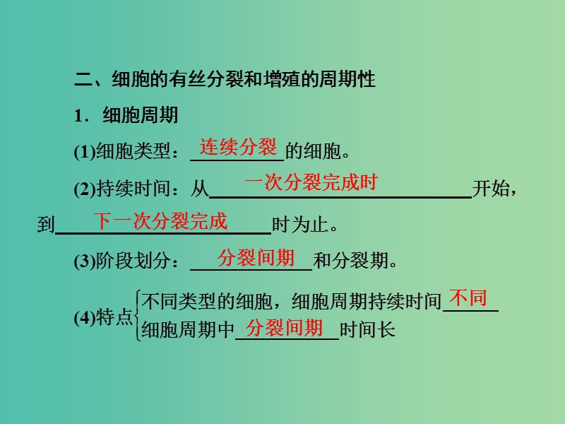 高考生物总复习 第4单元 第1讲 细胞的增殖课件 新人教版必修1.ppt_第3页