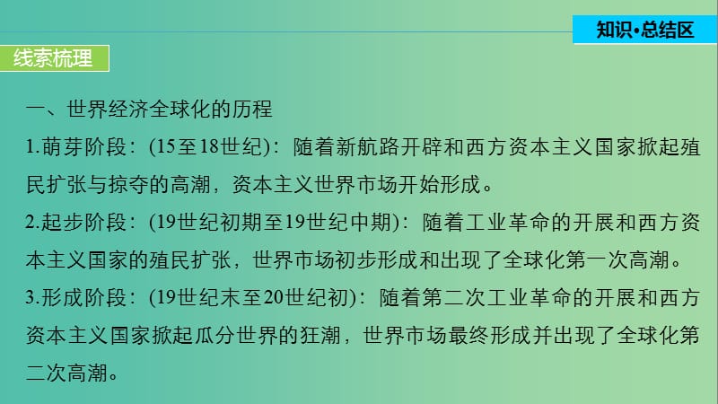 高中历史 第八单元 当今世界经济的全球化趋势 32 单元学习总结课件 北师大版必修2.ppt_第3页