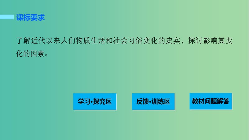 高中历史 第四单元 中国近现代社会生活的变迁 14 物质生活和社会习俗的变迁课件 北师大版必修2.ppt_第2页