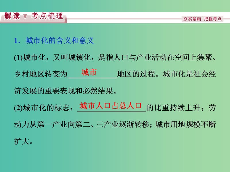 高考地理总复习 第二章 城市与环境 第二节 城市化过程与特点课件 湘教版必修2.ppt_第3页