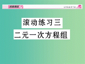 七年級(jí)數(shù)學(xué)下冊 滾動(dòng)練習(xí)三 二元一次方程組課件 新人教版.ppt