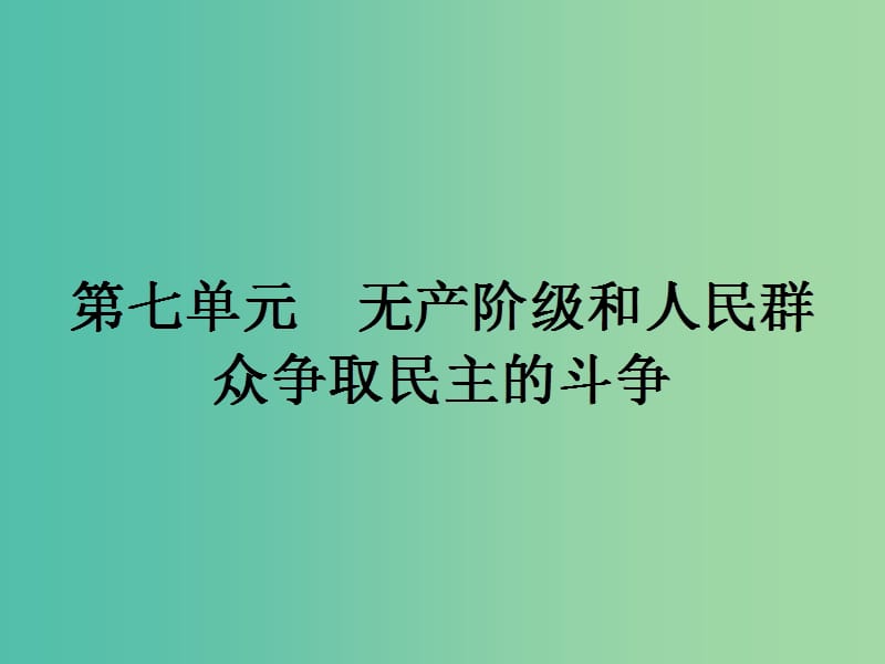 高中历史 第七单元 无产阶级和人民群众争取民主的斗争 7.1 英国宪章运动课件 新人教版选修2.ppt_第1页