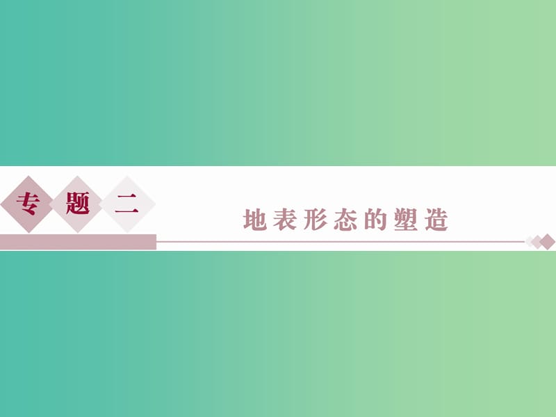 高考地理二轮复习 第一部分 专题突破篇 二 地表形态的塑造课件.ppt_第1页