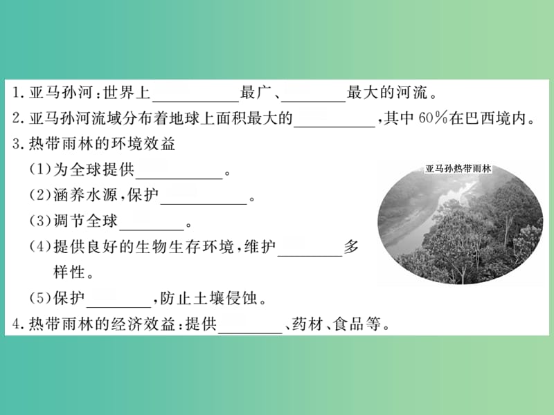 七年级地理下册 第九章 第二节 巴西（第2课时 热带雨林的开发与保护）课件 新人教版.ppt_第3页