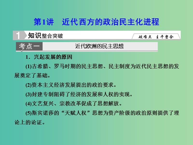 高考历史一轮复习 近代西方的政治民主化进程课件 新人教版选修2-1.ppt_第2页