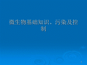 藥品生產(chǎn)過(guò)程中的微生物污染及控制ppt課件