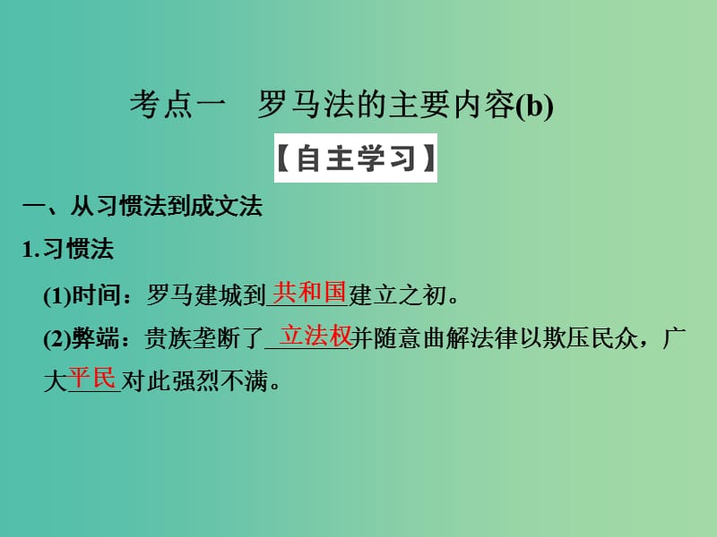 高中历史 专题六 古代希腊、罗马的政治文明 课时3 罗马人的法律课件 人民版选修1.ppt_第3页