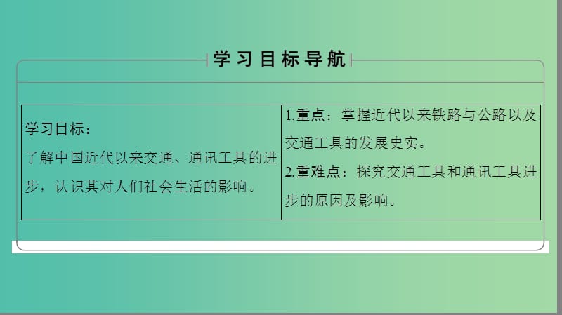 高中历史第5单元中国近现代社会生活的变迁第15课交通和通讯工具的进步课件新人教版.ppt_第2页