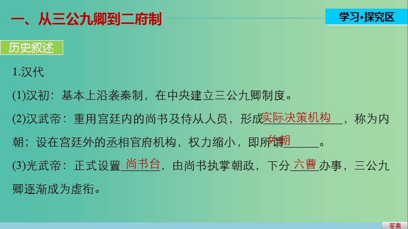 高中历史 第一单元 古代中国的政治制度 3 从汉至元政治制度的演变课件 北师大版必修1.ppt_第3页