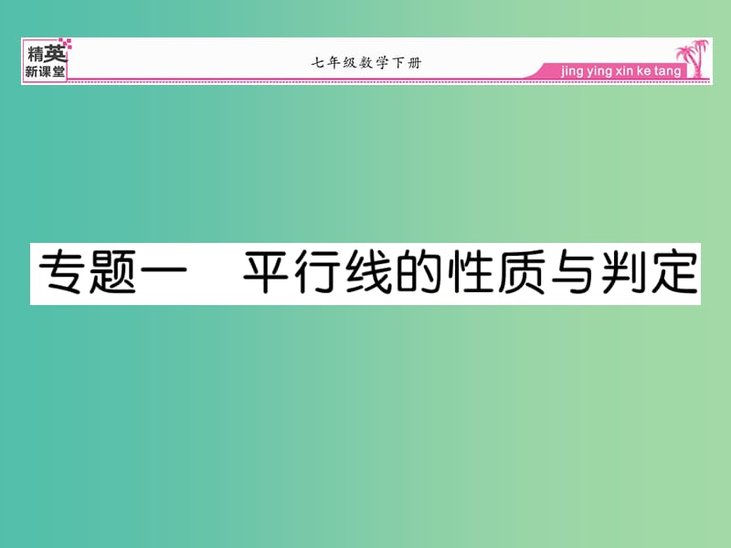 七年级数学下册 专题一 平行线的性质与判定课件 新人教版.ppt_第1页