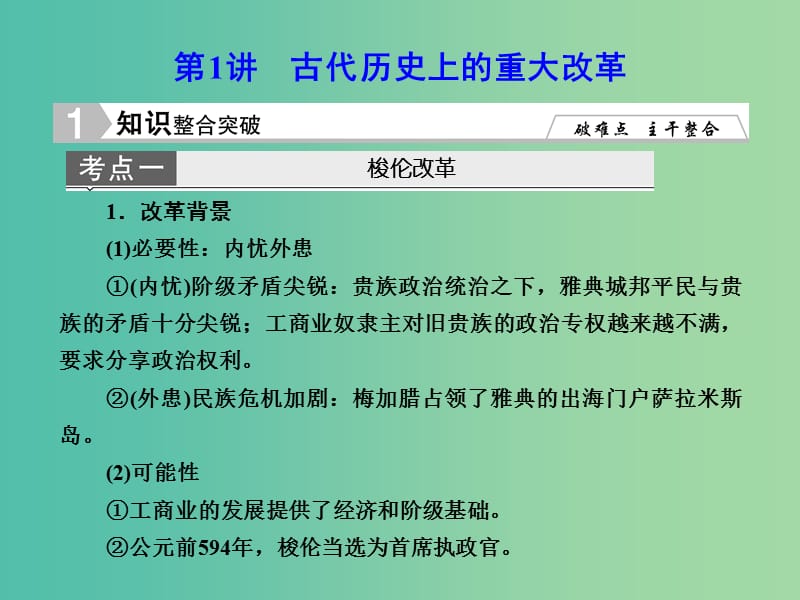 高考历史一轮复习 古代历史上的重大改革课件 新人教版选修1-1.ppt_第2页