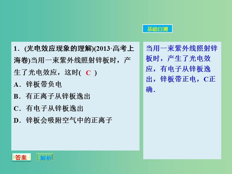 高考物理大一轮复习 13.2光电效应波粒二象性课件 新人教版.ppt_第2页