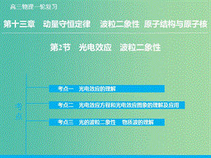 高考物理大一輪復(fù)習 13.2光電效應(yīng)波粒二象性課件 新人教版.ppt