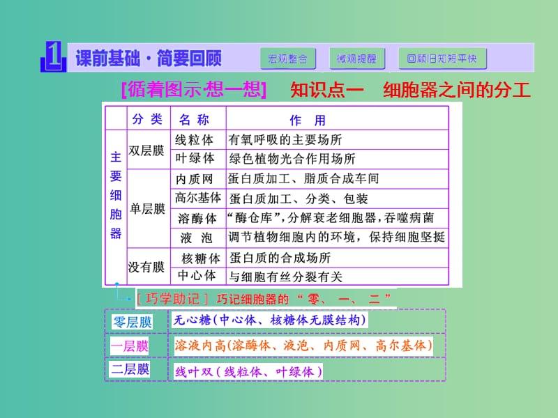 高考生物一轮复习 第二单元 第2讲 细胞器-系统内的分工合作课件 新人教版必修1.ppt_第2页