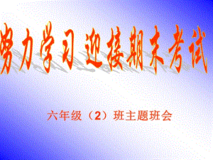 努力學(xué)習(xí)迎接期末考試主題班會(huì).ppt