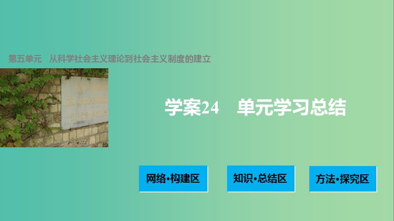 高中历史 第五单元 从科学社会主义理论到社会主义制度的建立 24 单元学习总结课件 新人教版必修1.ppt_第1页