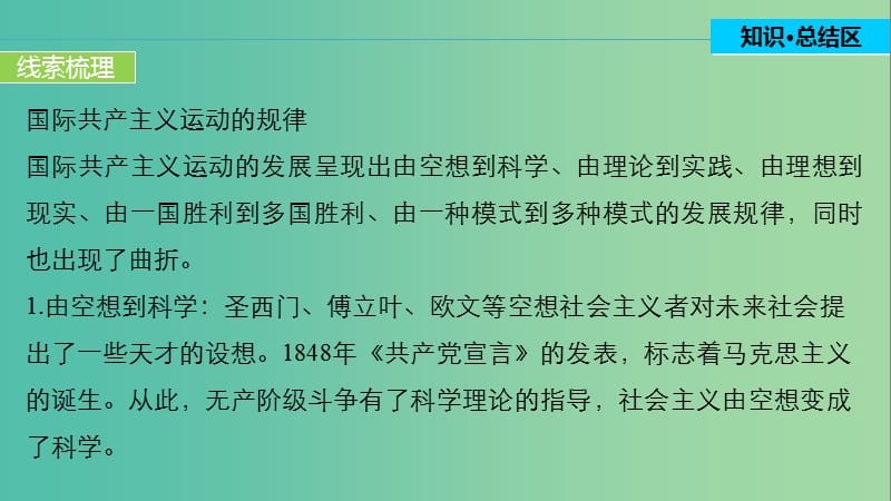 高中历史 第五单元 从科学社会主义理论到社会主义制度的建立 24 单元学习总结课件 新人教版必修1.ppt_第3页