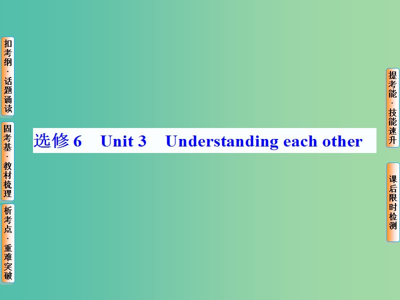 高考英语总复习 Unit3 Understanding each other课件 牛津译林版选修6.ppt_第1页