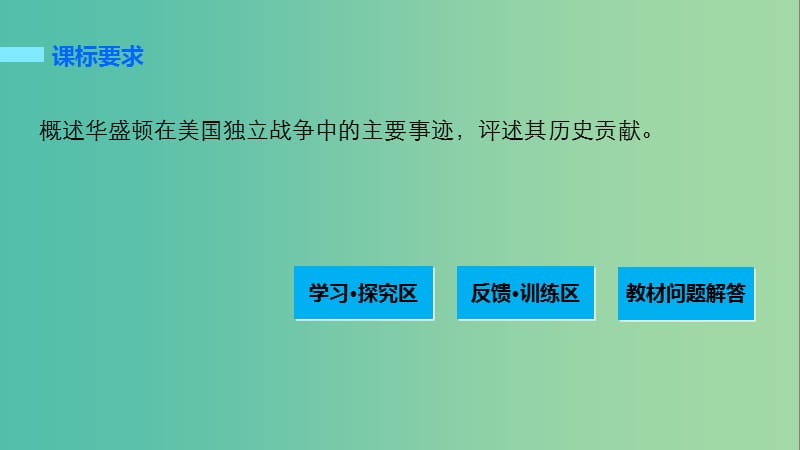 高中历史 专题三 欧美资产阶级革命时代的杰出人物 2 美国首任总统乔治华盛顿(一)课件 人民版选修4.ppt_第2页