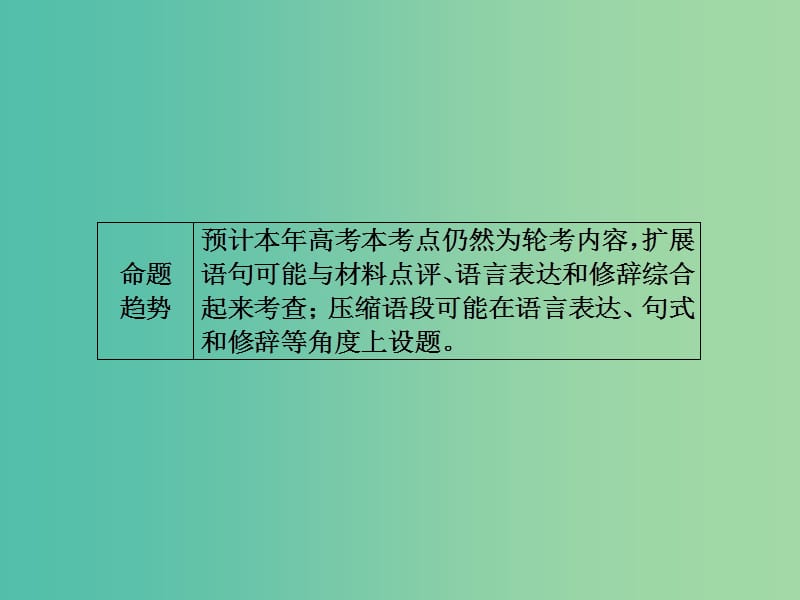 高考语文一轮总复习 专题3 扩展语句 压缩语段课件.ppt_第3页