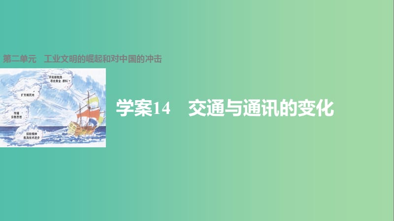 高中历史 第二单元 工业文明的崛起和对中国的冲击 14 交通与通讯的变化课件 岳麓版必修2.ppt_第1页