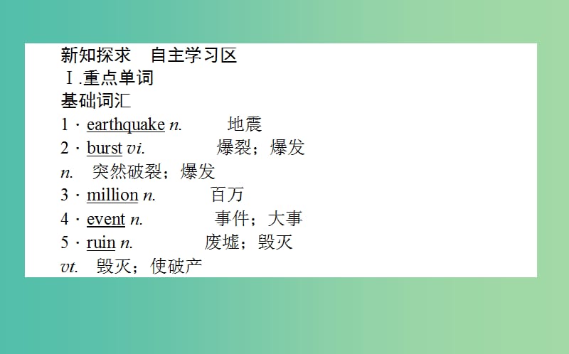 高中英语Unit4EarthquakesSectionⅡWarmingUpReading-LanguagePoints课件新人教版.ppt_第2页