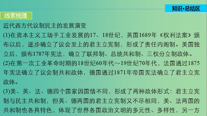 高中历史 第三单元 近代西方资本主义政体的建立 13 单元学习总结课件 岳麓版必修1.ppt_第3页