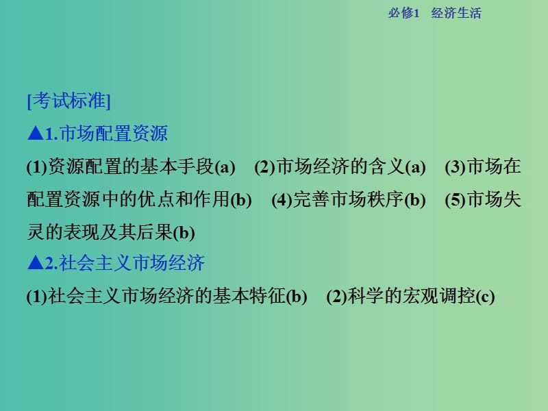 高考政治总复习 第四单元 发展社会主义市场经济 第九课 走进社会主义市场经济课件 新人教版必修1.ppt_第2页