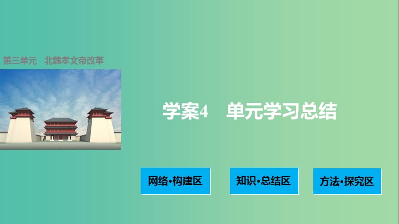 高中历史 第三单元 北魏孝文帝改革 4 单元学习总结课件 新人教版选修1.ppt_第1页