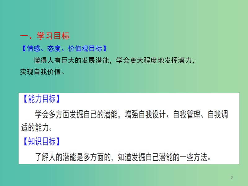 七年级政治上册 第五课 第2框 发掘自己的潜能课件 新人教版.ppt_第2页