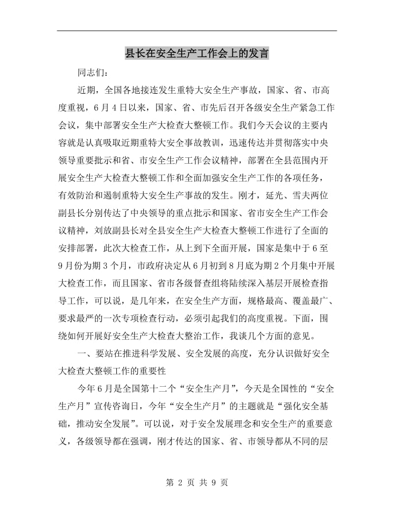 县长在安全生产工作会上的发言.doc_第2页