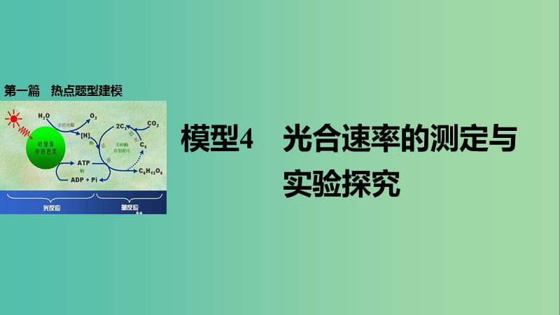 高考生物大二轮专题复习与增分策略 热点题型建模 模型4 光合速率的测定与实验探究课件.ppt_第1页