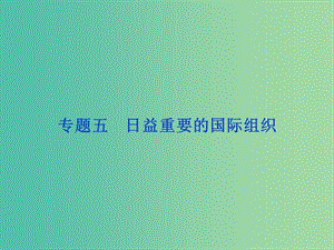 高考政治總復(fù)習(xí) 專題五 日益重要的國(guó)際組織課件 新人教版選修3.ppt