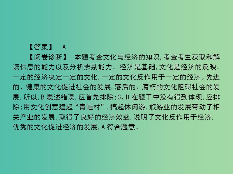 高考政治第二轮复习教师用书 热点重点难点透析 专题五 文化的作用及发展课件.ppt_第3页