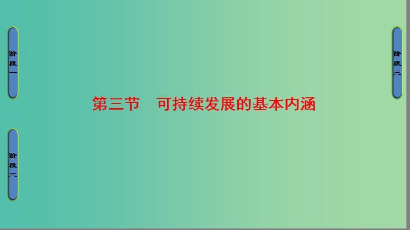 高中地理 第4章 人类与地理环境的协调发展 第3节 可持续发展的基本内涵课件 湘教版必修2..ppt_第1页