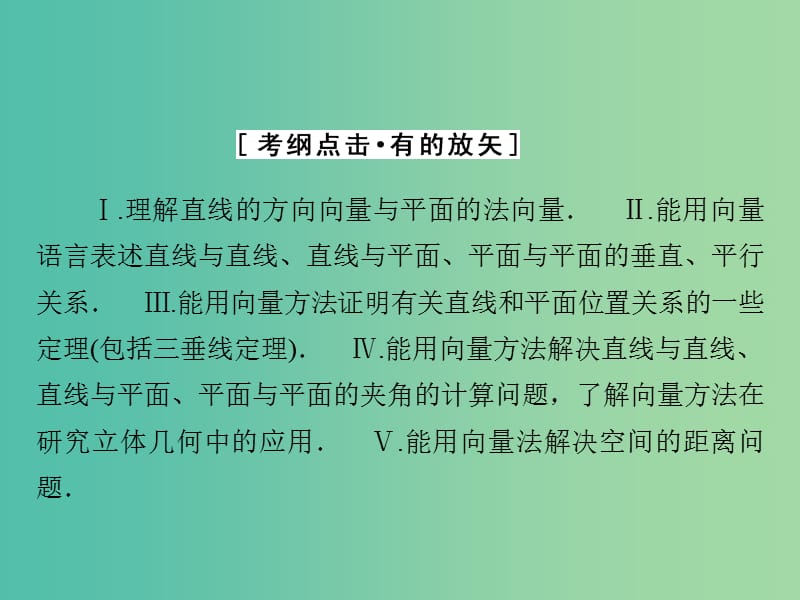 高考数学大一轮复习 第七章 第7节 立体几何中的向量方法课件 理 新人教A版.ppt_第3页