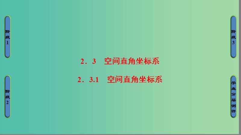 高中数学 第二章 平面解析几何初步 2.3.1 空间直角坐标系课件 苏教版必修2.ppt_第1页