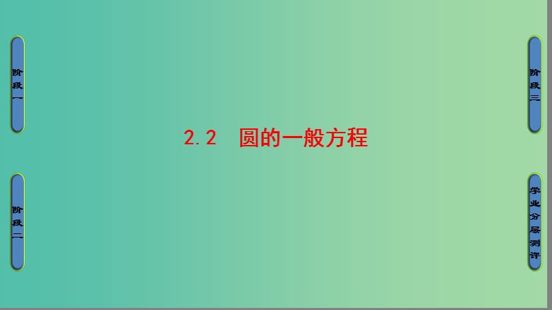 高中数学 第二章 解析几何初步 2 圆与圆的方程 2.2 圆的一般方程课件 北师大版必修2.ppt_第1页