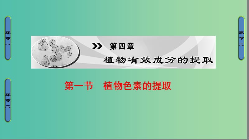 高中生物 第4章 植物有效成分的提取 第1节 植物色素的提取课件 中图版选修1.ppt_第1页