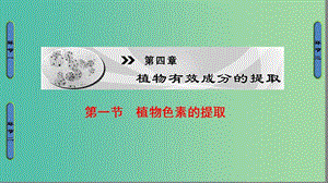 高中生物 第4章 植物有效成分的提取 第1節(jié) 植物色素的提取課件 中圖版選修1.ppt