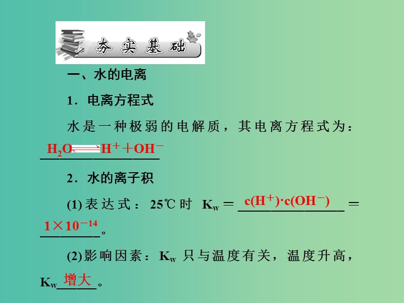 高考化学第一轮总复习 第八章 水溶液中的离子平衡（第24课时）课件.ppt_第2页