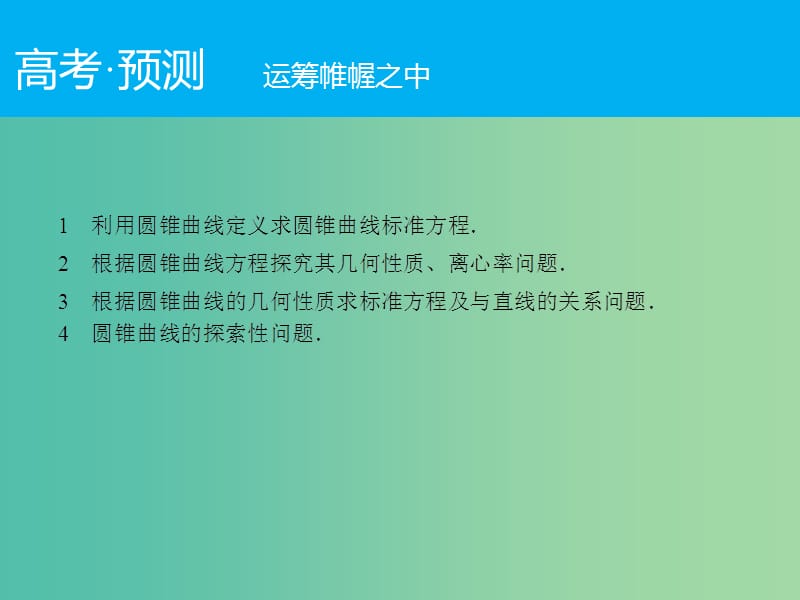 高考数学二轮复习 第1部分 专题6 必考点15 直线与圆锥曲线的位置关系、轨迹问题课件 理.ppt_第2页