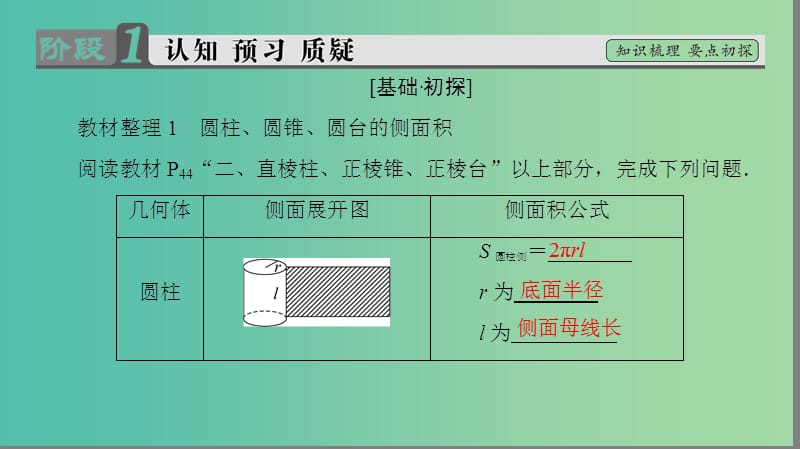 高中数学 第一章 立体几何初步 7 简单几何体的再认识 7.1 柱、锥、台的侧面展开与面积课件 北师大版必修2.ppt_第3页