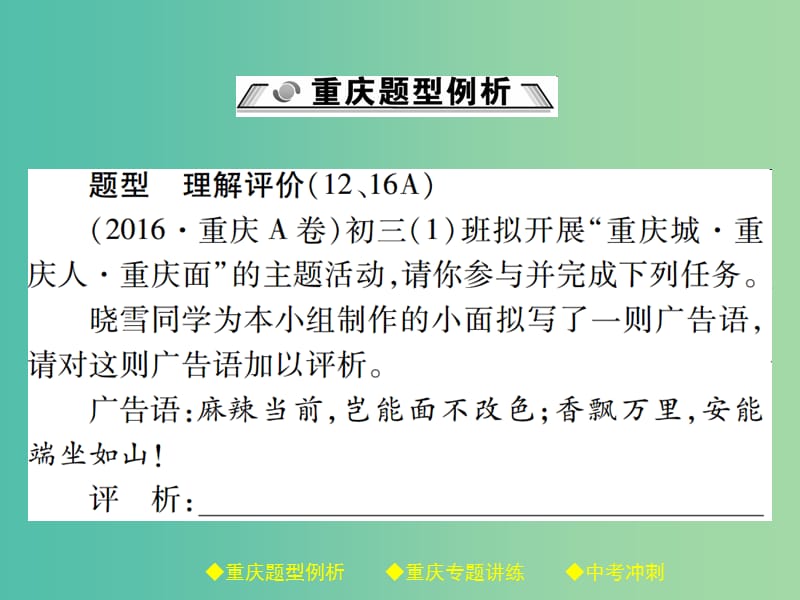 中考语文总复习 第1部分 语文知识及运用 专题12（4）理解评价课件.ppt_第2页