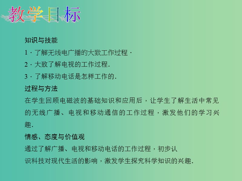 九年级物理全册第二十一章信息的传递第3节广播电视和移动通信说课课件新版新人教版.ppt_第2页