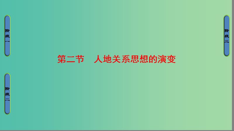 高中地理 第4章 人类与地理环境的协调发展 第2节 人地关系思想的演变课件 湘教版必修2..ppt_第1页