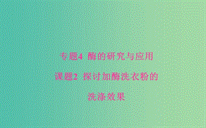 高中生物 專題4 酶的研究與應用 課題2 探討加酶洗衣粉的洗滌效果課件 新人教版選修1.ppt