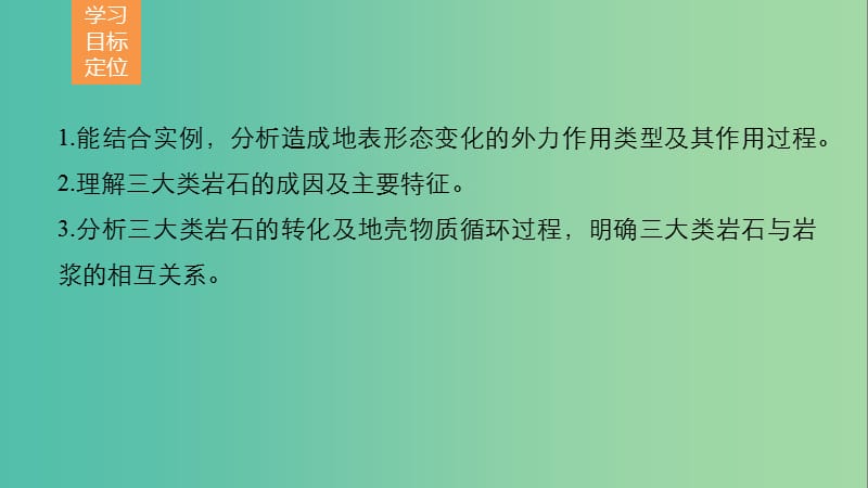 高中地理 第二章 第三节 课时2 造成地表形态变化的外力作用和岩石圈的物质循环课件 中图版必修1.ppt_第2页