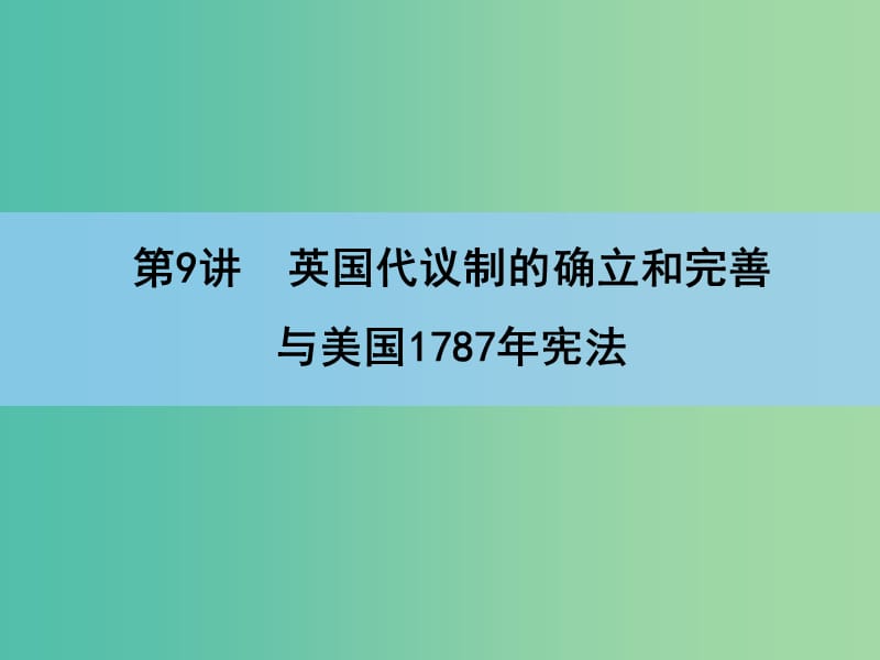 高考历史一轮复习讲义 第1部分 专题5 第9讲 英国代议制的确立和完善与美国1787年宪法课件 人民版必修1.ppt_第3页